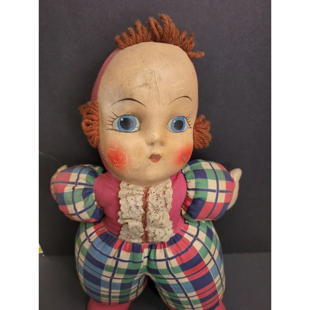 Vintage Gund Composite Face Stuffed Doll